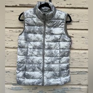 Eddie Bauer EB640 Camo Tie Dye Gorpcore Outdoors Down Puffer Vest M